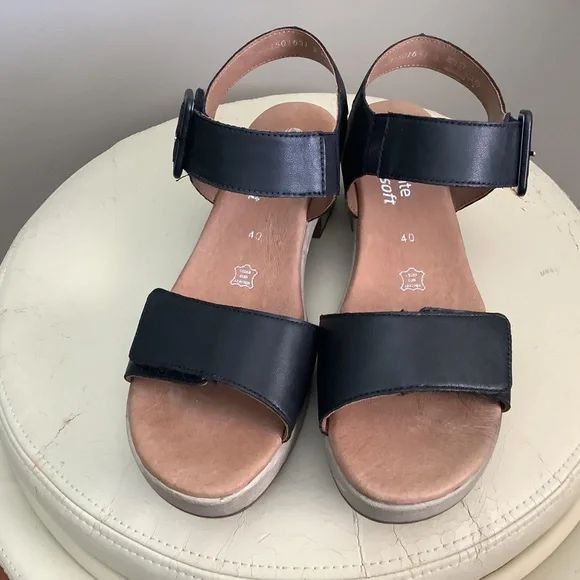 Like New- Remonte Leather Block Heel/ Platform Sandals - Picture 3 of 12